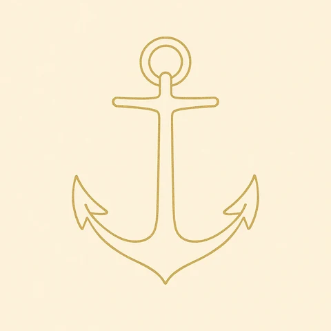 A line-drawn ship's anchor — the symbol of Part IV, on committing instead of dabbling