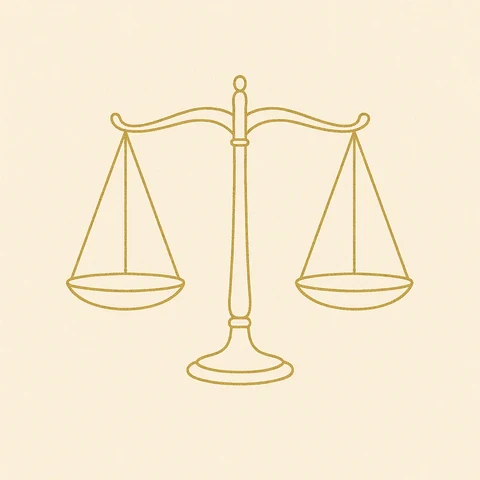 A balanced pair of scales — the symbol of Part V, on naming what you value
